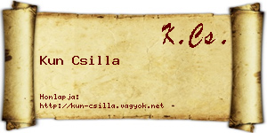 Kun Csilla névjegykártya